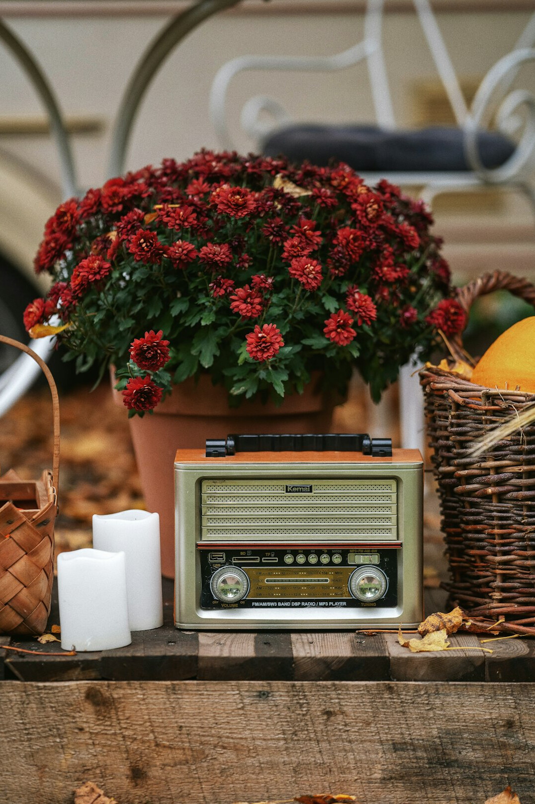 vintage radio on table